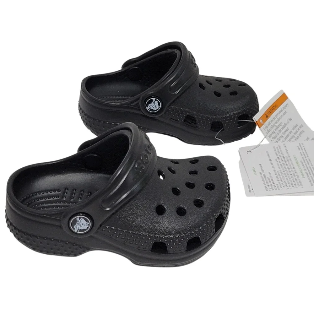 Crocs Infant Littles Classic Clogs Size C2/C3 Black Slip On Shoe Unisex Gift Box